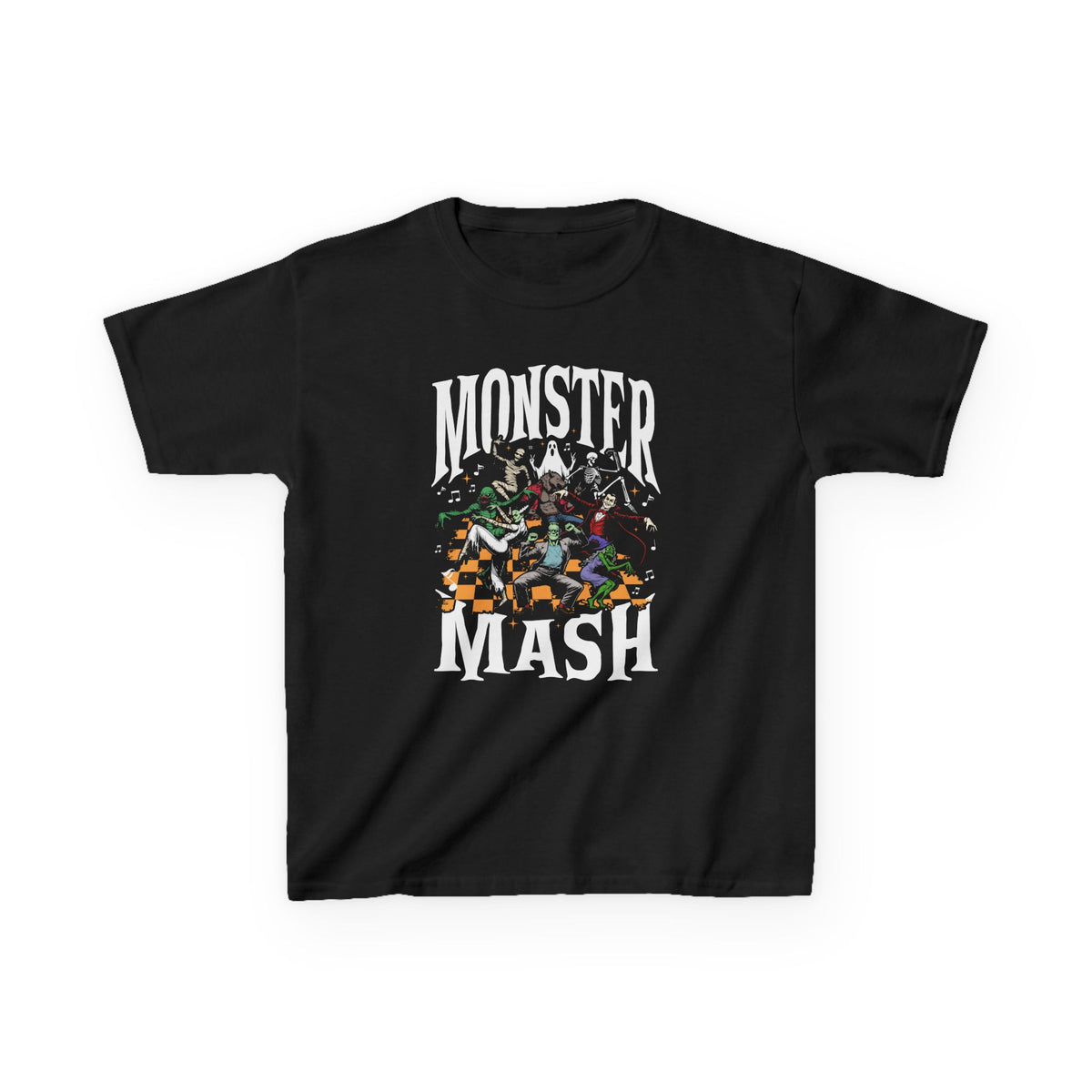 Kids Tee — Playful Monster Maze Graphic ("Monster" Text)